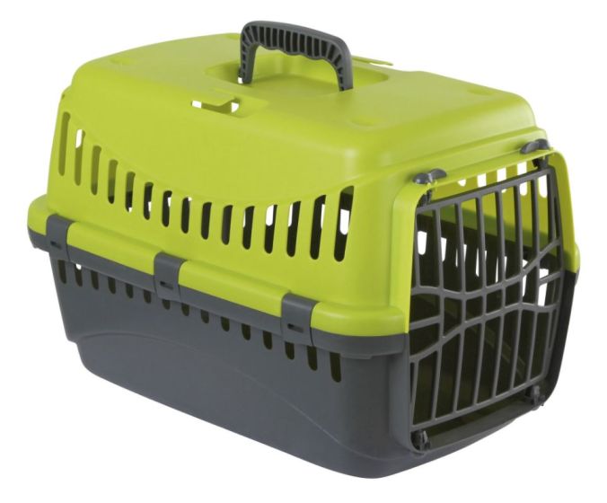 Caisse de transport vert et grise Expedion pour chat ou chien KERBL