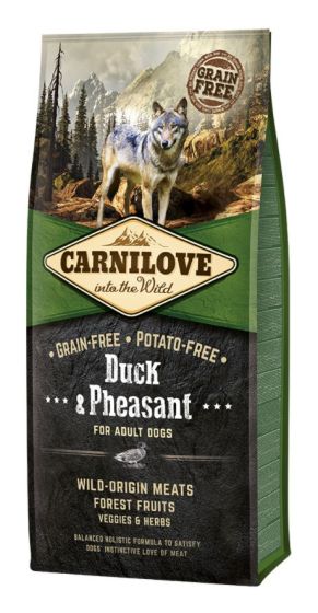 CARNILOVE Croquettes sans céréales Canard et Faisan pour chien