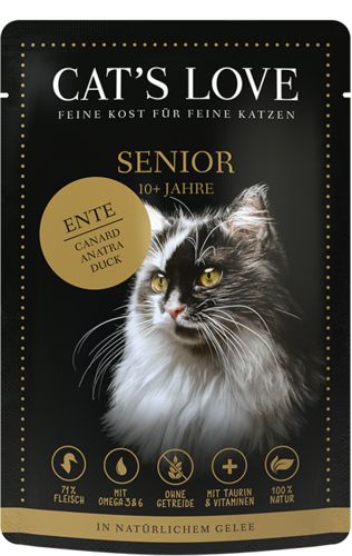 Pâtée sans céréales au Canard pour chat SENIOR CAT'S LOVE