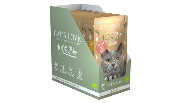 Multipack de Pâtées BIO et sans céréales pour chat CAT'S LOVE 6 x 100 g