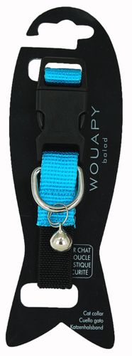Collier BASIC LINE pour chat Bleu  WOUAPY 15 mm