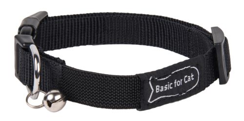 Collier BASIC LINE pour chat Noir  WOUAPY 15 mm