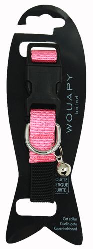 Collier BASIC LINE pour chat Rose WOUAPY 15 mm