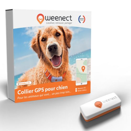 Collier GPS Blanc pour chien  WEENECT XS