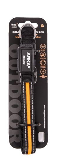 Collier lumineux orange USB nylon pour chien MARTIN SELLIER