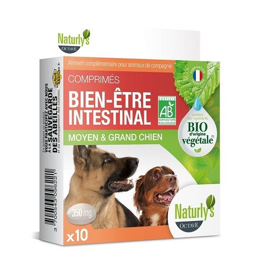 Comprimés bio bien-être intestinal pour moyen et grand chien Naturly's