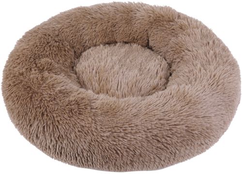 Corbeille ronde moelleuse beige pour chien et chat WOUAPY