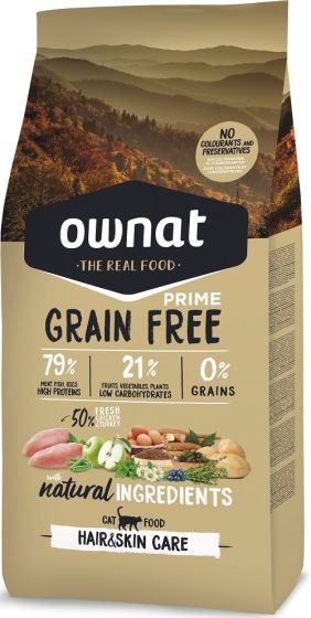 OWNAT Croquettes chat Prime Grain Free Hair and Skin