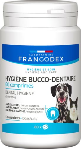 Dentifrice a croquer pour chien et chat FRANCODEX 20 comprimés