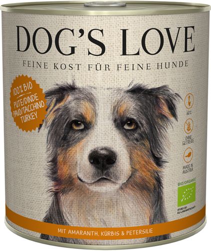 DOG'S LOVE Pâtée pour chien BIO au Boeuf