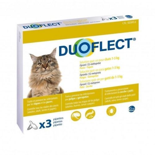 Pipettes anti-parasitaires pour chat de moins de 5 kilos DUOFLECT