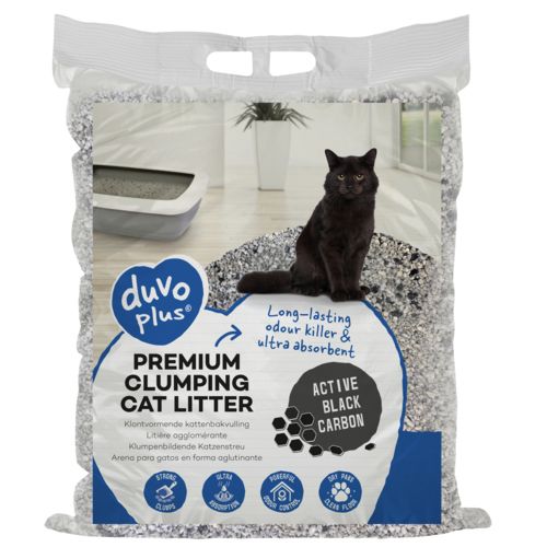 Litière pour chat premium active black carbon DUVOPLUS 12 kg