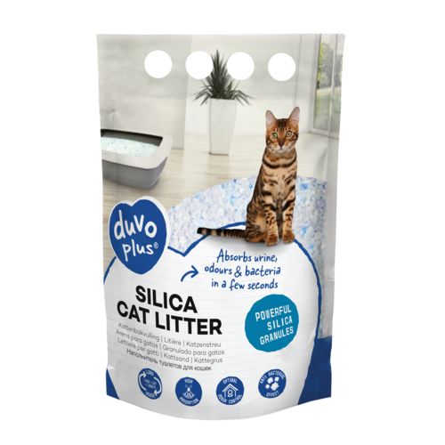 Litière pour chats Premium Silica petit format DUVOPLUS 5 L