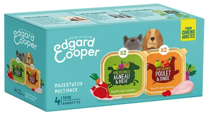 EDGARD & COOPER Multipack pâtées pour chien 2 saveurs