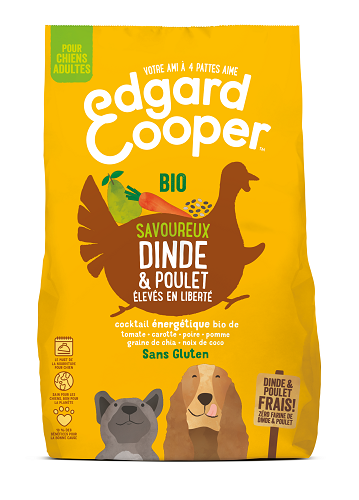 EDGARD COOPER Croquettes chien sans gluten dinde et poulet bio