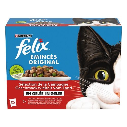 Émincés En Gelée pour chat Volaille-Légumes FELIX 12 x 85 g