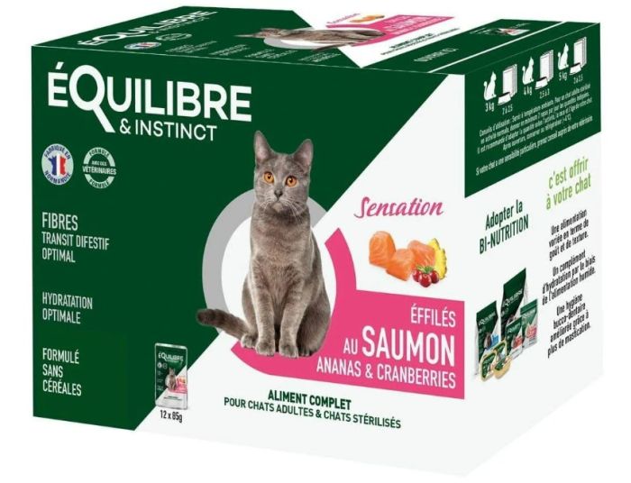 ÉQUILIBRE & INSTINCT Effilés saumon pour chat