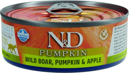 Farmina N&D Pâtée sans céréales sanglier potiron et pomme pour chat 70 g