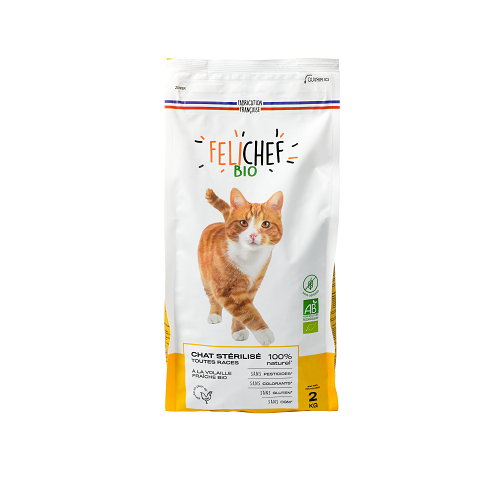 FELICHEF BIO Croquettes Bio sans céréales pour chat stérilisé