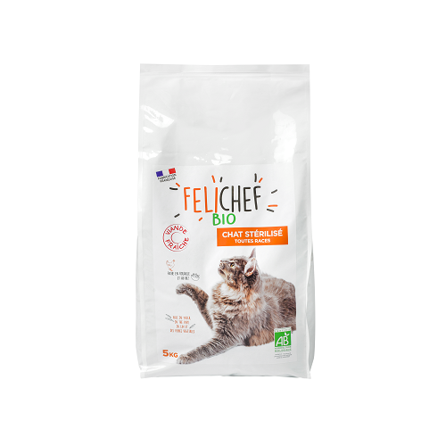 FELICHEF BIO Croquettes bio viande fraiche pour chat stérilisé