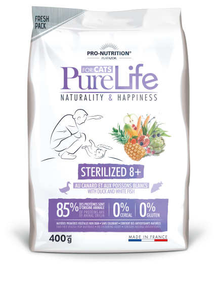 PRO-NUTRITION Croquettes Chat Flatazor PURE LIFE Sterilized +8