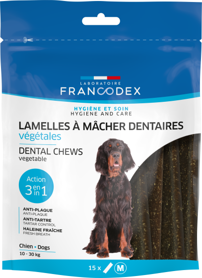 FRANCODEX Lamelles dentaires à mâcher pour chien
