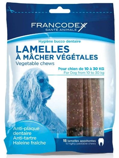 FRANCODEX Lamelles dentaires à mâcher pour chien 