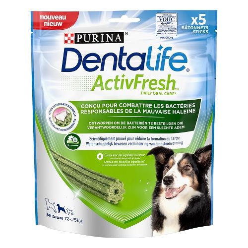 PURINA DENTALIFE ACTIVFRESH Friandises bucco-dentaire 5 Bâtonnets à mâcher pour chien moyen