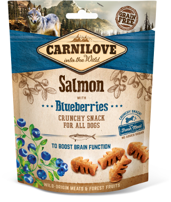 CARNILOVE FRESH Friandises Crunchy Snack Saumon et Myrtilles pour chien