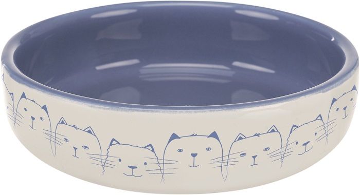 Gamelle plate Hello my little cat en céramique pour chat TRIXIE