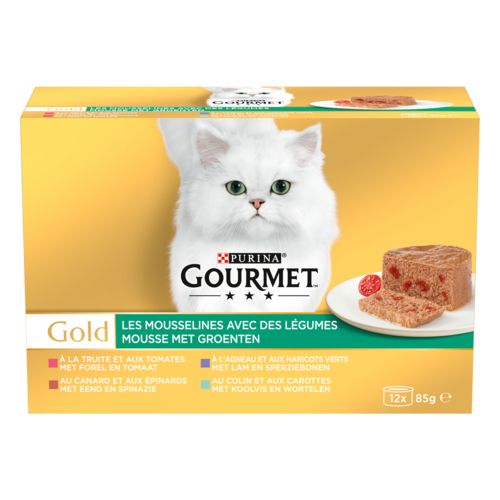 GOURMET Gold Mousselines multi saveurs avec légumes pour chat 12x85g