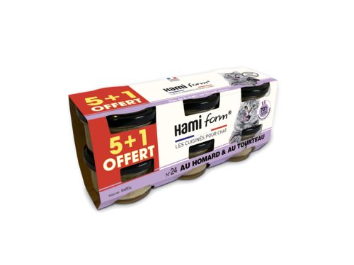 HAMI FORM Pack de 6 pâtées recette n°24 au homard et au tourteau pour chat