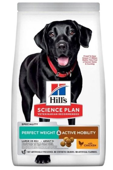 Hill's Science Plan Croquettes pour chien Adult Perfect Weight + Active Mobility Large Breed Poulet