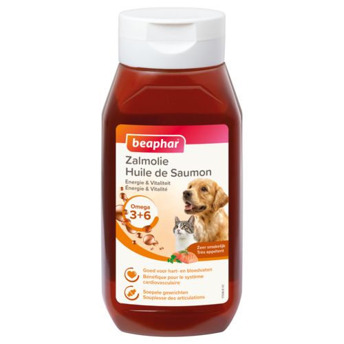 Huile de saumon Energie et Vitalité pour chien et chat BEAPHAR 430 ml