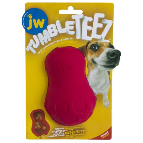 Jouet rouge JW tumble teez treat medium pour chien PETMATE