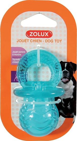 Jouet TPR Tétine Pop turquoise pour chien ZOLUX