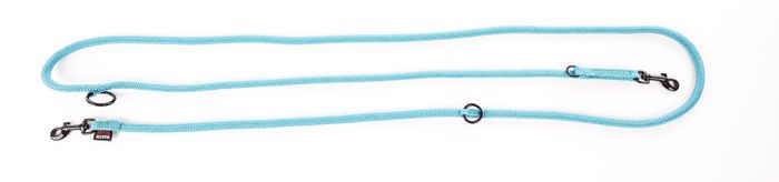 Laisse multi-position turquoise nylon ronde pour chien MARTIN SELLIER