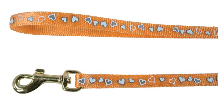 Laisse orange motif cœur pour chat ZOLUX