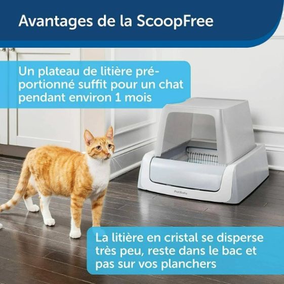 Litiere Scoopfree 1.5 + avec Couvercle pour chats PET SAFE