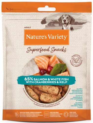 Nature's Variety Friandises Superfood snacks saumon et poisson à chair blanche pour chien