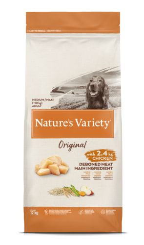 NATURE'S VARIETY Croquettes chien Original medium adult 10kg + 2kg offerts Chicken / Poulet