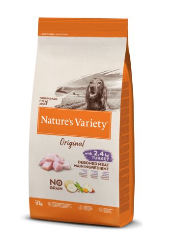 NATURE'S VARIETY Croquettes chien Original medium maxi adult 10kg + 2kg offerts Turkey / Dinde