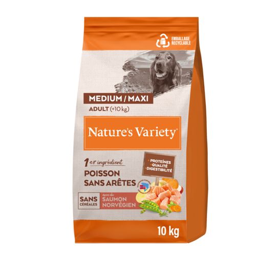 Nature's variety Croquettes chien Original No Grain medium adult saumon