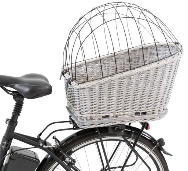 Panier à vélo et grille porte-bagages en osier pour chien TRIXIE