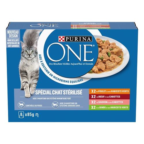 PURINA ONE Chat stérilisé Sachets fraîcheurs 4 variétés
