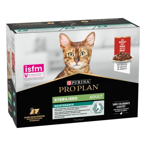 PURINA PRO PLAN Sterilised NUTRISAVOUR en Sauce au Boeuf pour chat