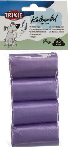 Sacs ramasse crottes parfum lavande pour chien 4 rouleaux de 20 sacs TRIXIE