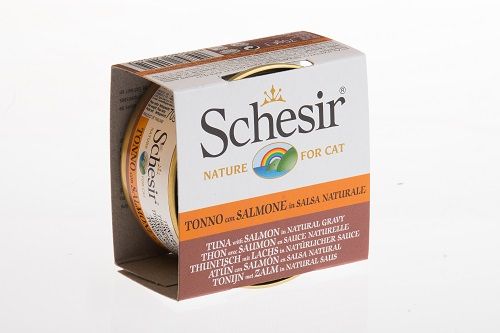 SCHESIR Pâtée chat Thon avec saumon en sauce