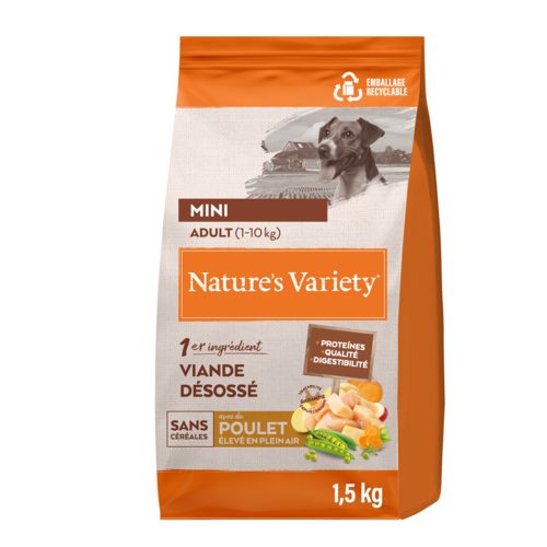 Nature's variety Croquettes chien Selected mini adult poulet