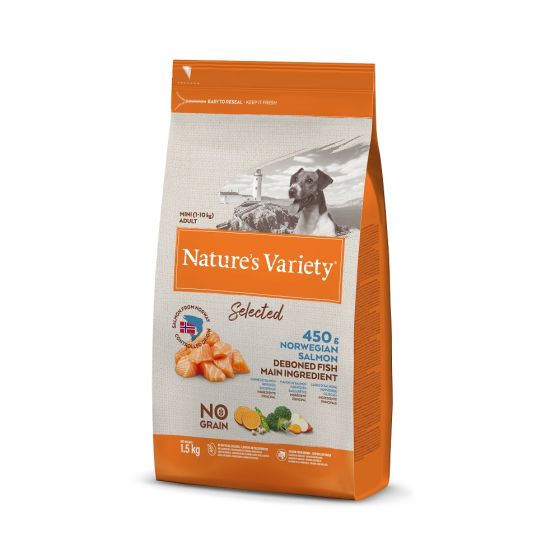 Nature's variety  Croquettes chien Selected mini adult saumon